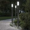 vidaXL Lumin&aacute;rias de balizamento com sensor, 3 unidades, 110 cm, a&ccedil;o inoxid&aacute;vel, IP44