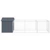 vidaXL Casota p/ c&atilde;es c/ telhado 117x405x123cm a&ccedil;o galvaniz. antracite