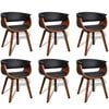 vidaXL Cadeiras de jantar 6 pcs madeira curvada e couro artificial