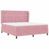 vidaXL Cama Box com colch&atilde;o com cabeceira Rosa 200 x 180 cm Poli&eacute;ster