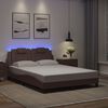 vidaXL Estrutura de cama Viana com LED sem colch&atilde;o 140x190cm castanho