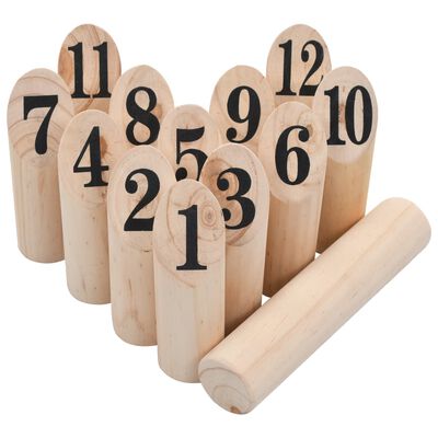vidaXL Conjunto de jogo kubb numerado em madeira