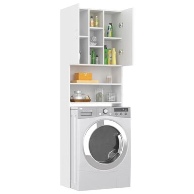 vidaXL Armário para máquina de lavar 64x25,5x190 cm branco
