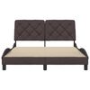 vidaXL Estrutura de cama sem colch&atilde;o 120x200 cm tecido castanho-escuro