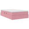 vidaXL Cama com arruma&ccedil;&atilde;o e colch&atilde;o Rosa 120 x 200 cm Veludo