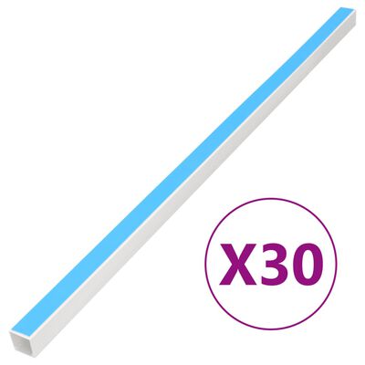 vidaXL Calhas para cabos autoadesivas 20x10 mm 30 m PVC