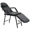 vidaXL Cadeira esteticista port&aacute;til couro artificial 185x78x76cm preto