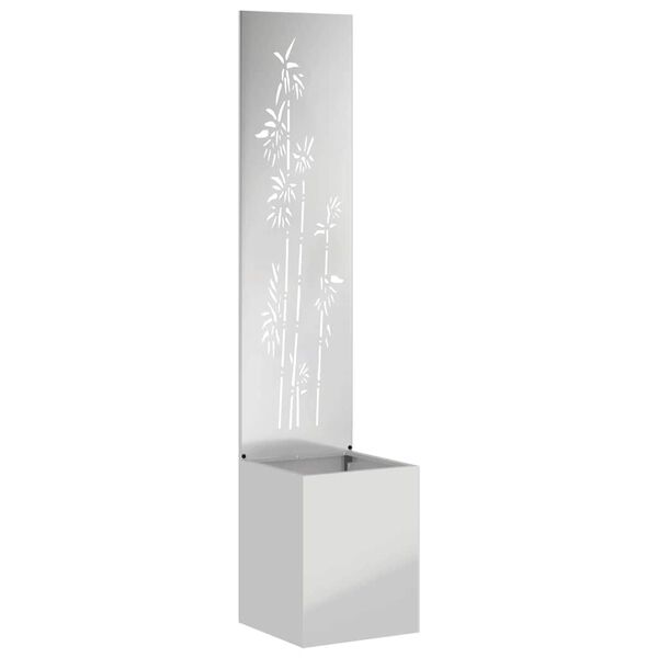 vidaXL Tela de Privacidade para Jardim Floral Prateado 32 x 150 cm