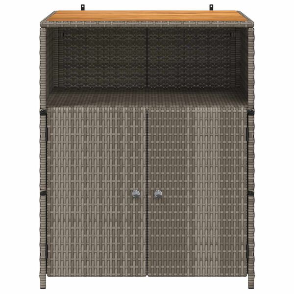 vidaXL Arm&aacute;rio Cinzeto 70 x 50 x 87 cm Poli&eacute;ster e Rattan Roly
