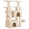 vidaXL &Aacute;rvore para gatos com postes de sisal Creme 147 cm 2 unid.