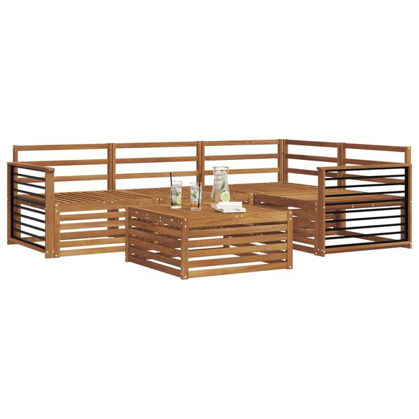 vidaXL Conjunto de Sof&aacute;s para Exterior 5 pcs Natural