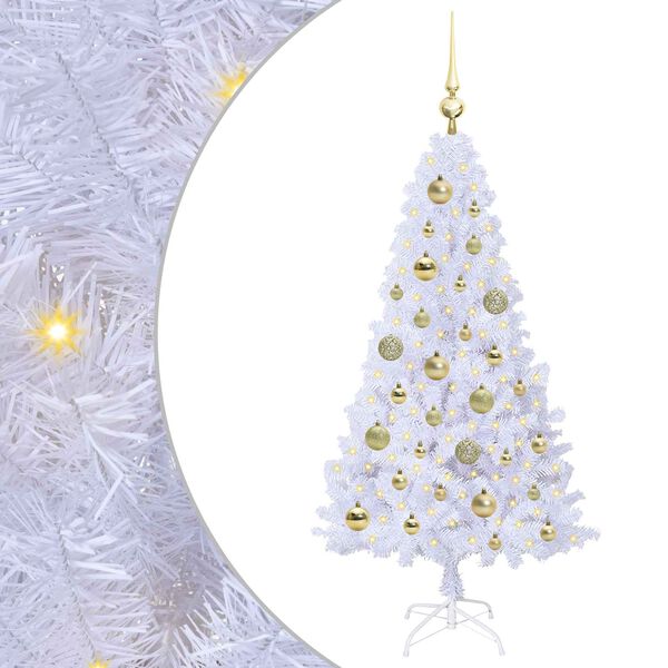 vidaXL &Aacute;rvore de Natal Artificial com 150 LEDs Branco 120 cm PVC e A&ccedil;o