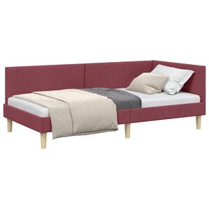 vidaXL Estrutura de Cama de Canto Vinho Vermelho 90 cm x 190 cm