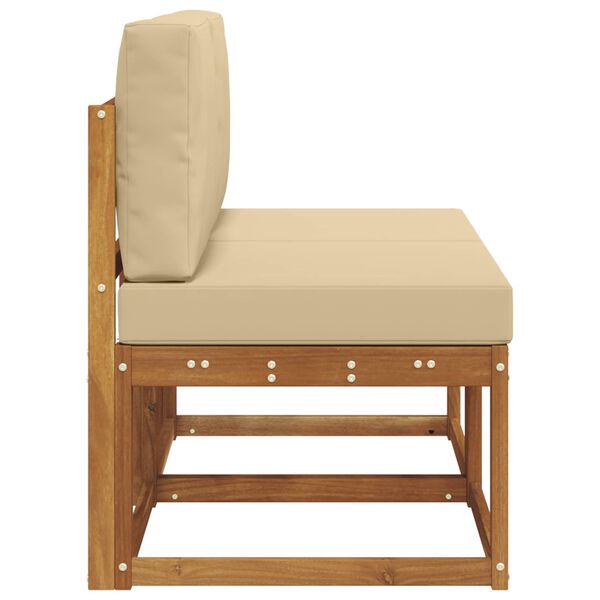 vidaXL 2 Pe&ccedil;a Sof&aacute; M&eacute;dio Externo Madeira S&oacute;lida de Ac&aacute;cia Natural