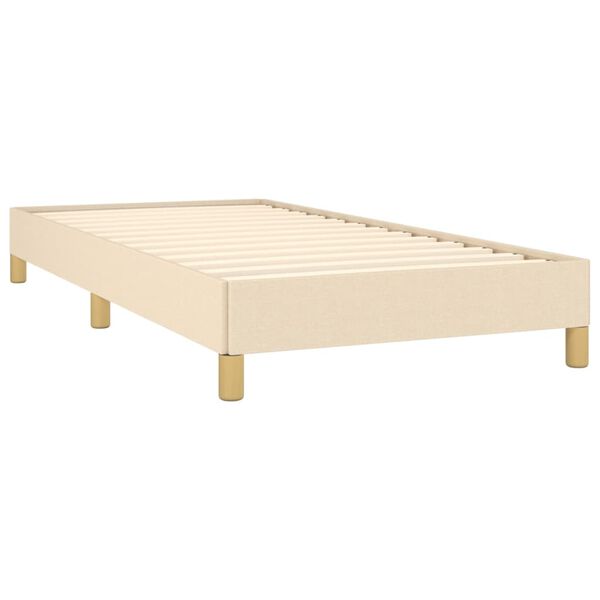 vidaXL Estrutura de cama sem colchão 90x200 cm tecido creme
