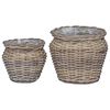 vidaXL Cesta de Plantador com armazenamento 2 pcs Cinzeto Rattan Lacak
