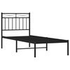 vidaXL Estrutura de cama metal s/ colchão c/ cabeceira 75x190 cm preto