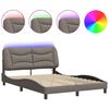 vidaXL Estrutura de cama com LED sem colch&atilde;o Hvar 140x190 cm tecido