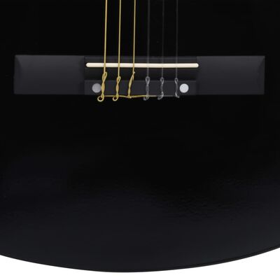 vidaXL 12 pcs conjunto de guitarra com equalizador e 6 cordas preto