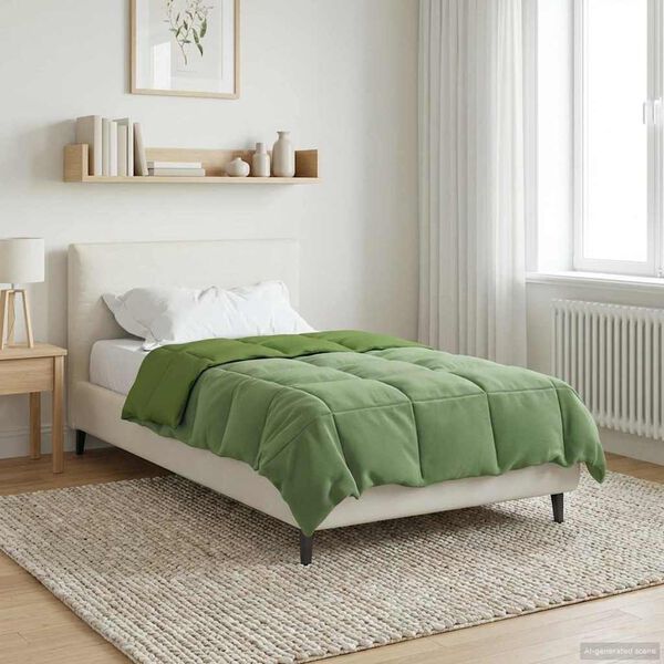 vidaXL Edredom de Inverno Colchonete Verde 155 x 220 cm Microfibra
