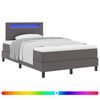 vidaXL Cama Box com colch&atilde;o Cinzeto 120 x 190 cm Couro sint&eacute;tico