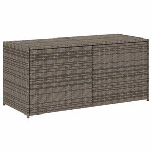 vidaXL Caixa de arruma&ccedil;&atilde;o para jardim 283L vime PE cinzento
