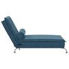 vidaXL Chaise lounge de massagem com rolo veludo azul
