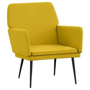 vidaXL Cadeira c/ apoio de bra&ccedil;os 62x79x79 cm veludo amarelo