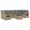 vidaXL 8 pcs conjunto de sof&aacute;s p/ jardim com almofad&otilde;es vime PE bege