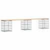 vidaXL Banco de jardim c/ design gabi&atilde;o 203x31x42 cm pinho maci&ccedil;o