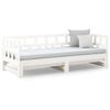 vidaXL Estrutura sof&aacute;-cama de puxar 2x(80x200) cm pinho maci&ccedil;o branco