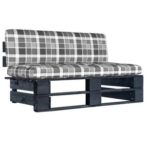 vidaXL Sof&aacute; de centro em paletes p/ jardim pinho impregnado a preto