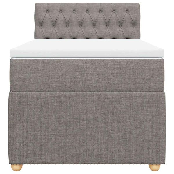 vidaXL Cama com molas/colch&atilde;o 100x200 cm tecido cinza-acastanhado