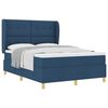 vidaXL Cama Box Springs com Colch&atilde;o Cinza Escuro 90x190 cm Azul tecido