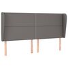 vidaXL Cabeceira cama c/ abas couro artif. 183x23x118/128 cm cinzento