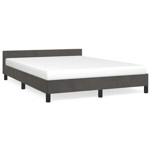 vidaXL Estrutura de cama sem colch&atilde;o 140x190 cm veludo cinzento-escuro