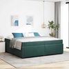 vidaXL Estrutura da Cama com colch&atilde;o Verde Escuro 200 x 200 cm tecido