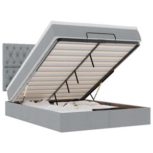 vidaXL Estrutura cama otomana colch&atilde;o 140x200cm tecido cinzento claro