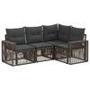 vidaXL Conjunto de Sof&aacute; de Jardim 4 unid. Cinza e Cinza Escuro vime PE