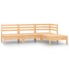 vidaXL 4 pcs conjunto lounge de jardim madeira de pinho maci&ccedil;a