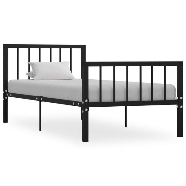 vidaXL Estrutura de cama 90x200 cm metal preto