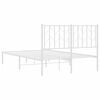 vidaXL Estrutura de cama com cabeceira 120x190 cm metal branco