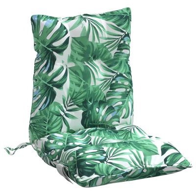 vidaXL Almofadões cadeira de encosto baixo 2 pcs tecido padrão folhas