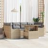 vidaXL Conjunto de Sofá de Jardim 7 pcs Bege Rattan Sintético