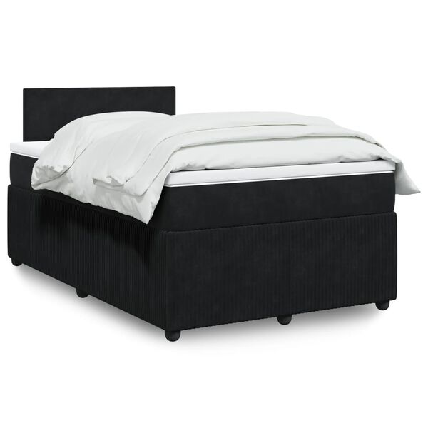 vidaXL Cama boxspring com colchão 120x190 cm veludo preto
