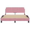 vidaXL Estrutura de cama com cabeceira Dover 120x200 cm veludo rosa