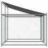 vidaXL Jaula para cão com telhado/portas 4x2x2 m aço galvanizado cinza