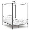 vidaXL Estrutura de cama com dossel 140x200 cm metal cinzento