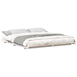vidaXL Estrutura de cama de ch&atilde;o Branco 200 x 200 cm