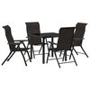 vidaXL Conjunto de Jantar para Jardim 5 unid. Caf&eacute; Preto
